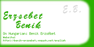 erzsebet benik business card